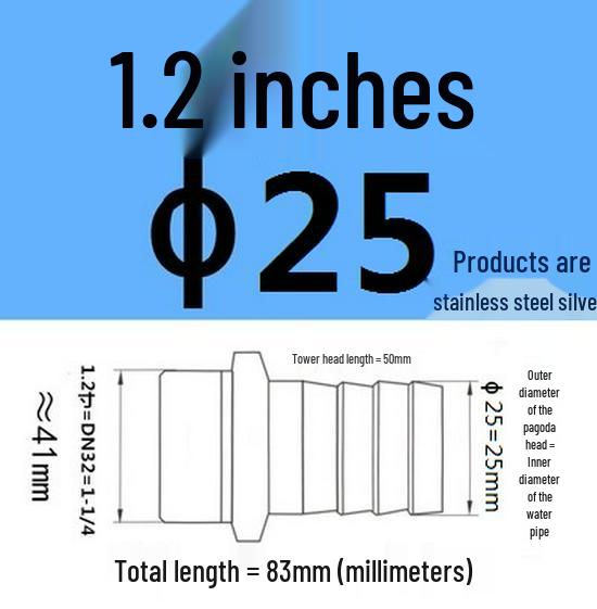 304 Stainless Steel Hex Threaded Water Hose Barb Connector