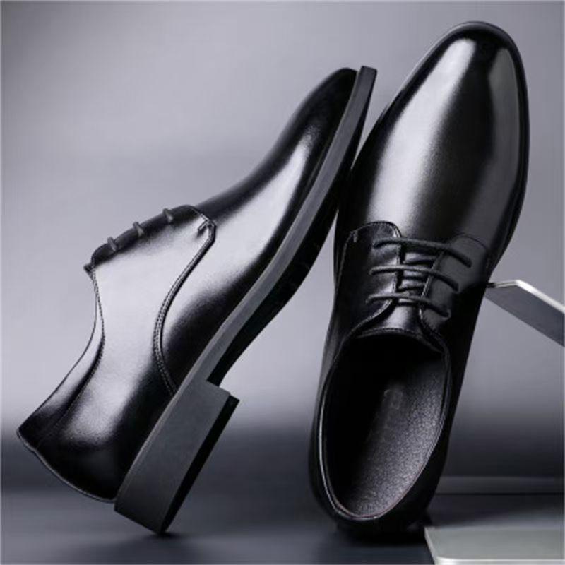 

Classic Oxfords Leather Retro Dress Shoes Casual Business Social Brogues Comfortable N Slip Fashi Lace-Up Leather Shoes Male 39 чёрный