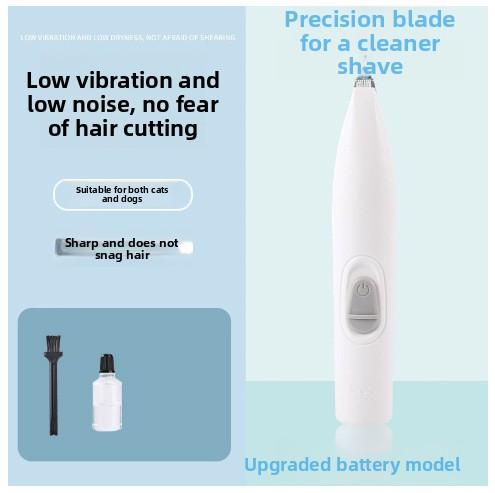 

Pet Nail Clipper - Specialized for Dogs and Cats. Pusher for Trimming Fur. Electric Trimmer. Silent Electric Cat Paw Nail Trimming Tool. Battery model - White