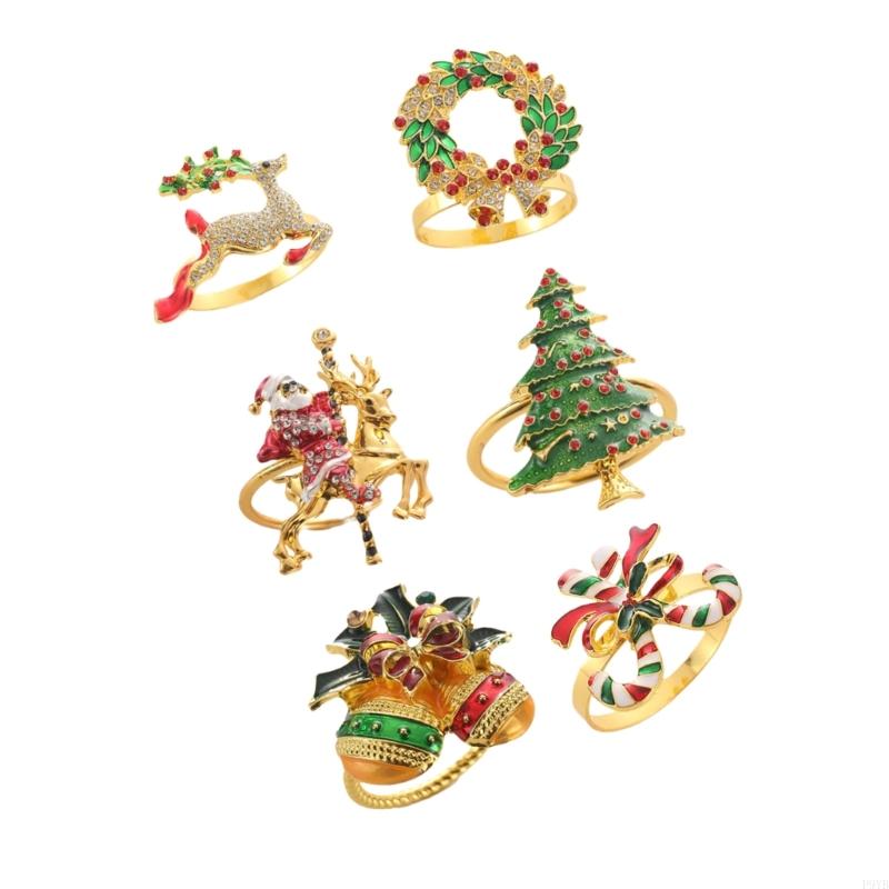 Metal Napkin Holders Christmas Reindeer Table Accessories for Holiday Dinner Party Setting Tableware Decoration P9YB