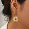 1 Pair Bohemia Holiday Style Drop Earrings Lightweight Retro 3D Sunflower Piercing Hook Earrings Fashion Jewelry Gift