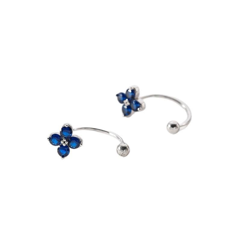 Elegant 925 Sterling Silver Four-Leaf Clover Earrings for Women - Trendy Summer 2025 Screw Back Studs