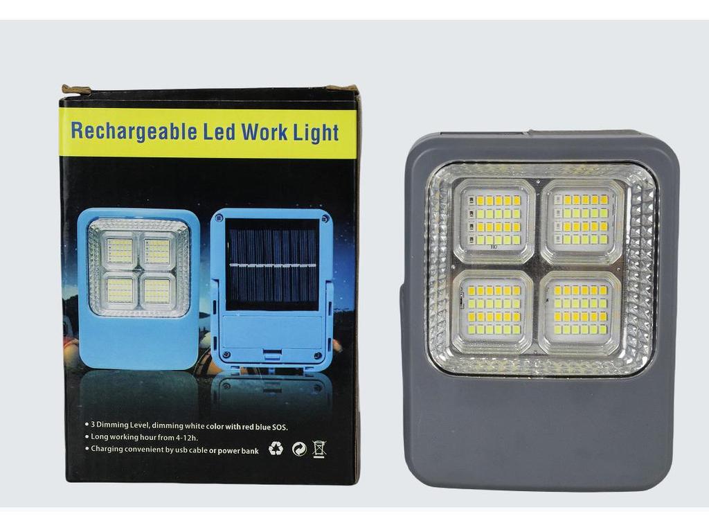 Mini USB Rechargeable LED Solar Floodlight for Outdoor/Indoor Camping & Emergency Lighting