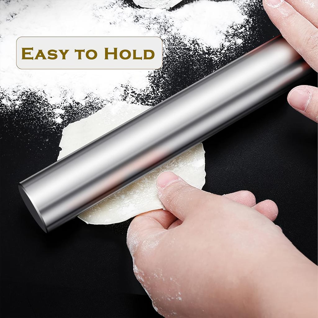 1PC Kitchen Rolling Pin Stainless Steel Non-Stick Cake Fondant Pastry Rolling Pin for Kitchen Cake Roller Crafts Baking