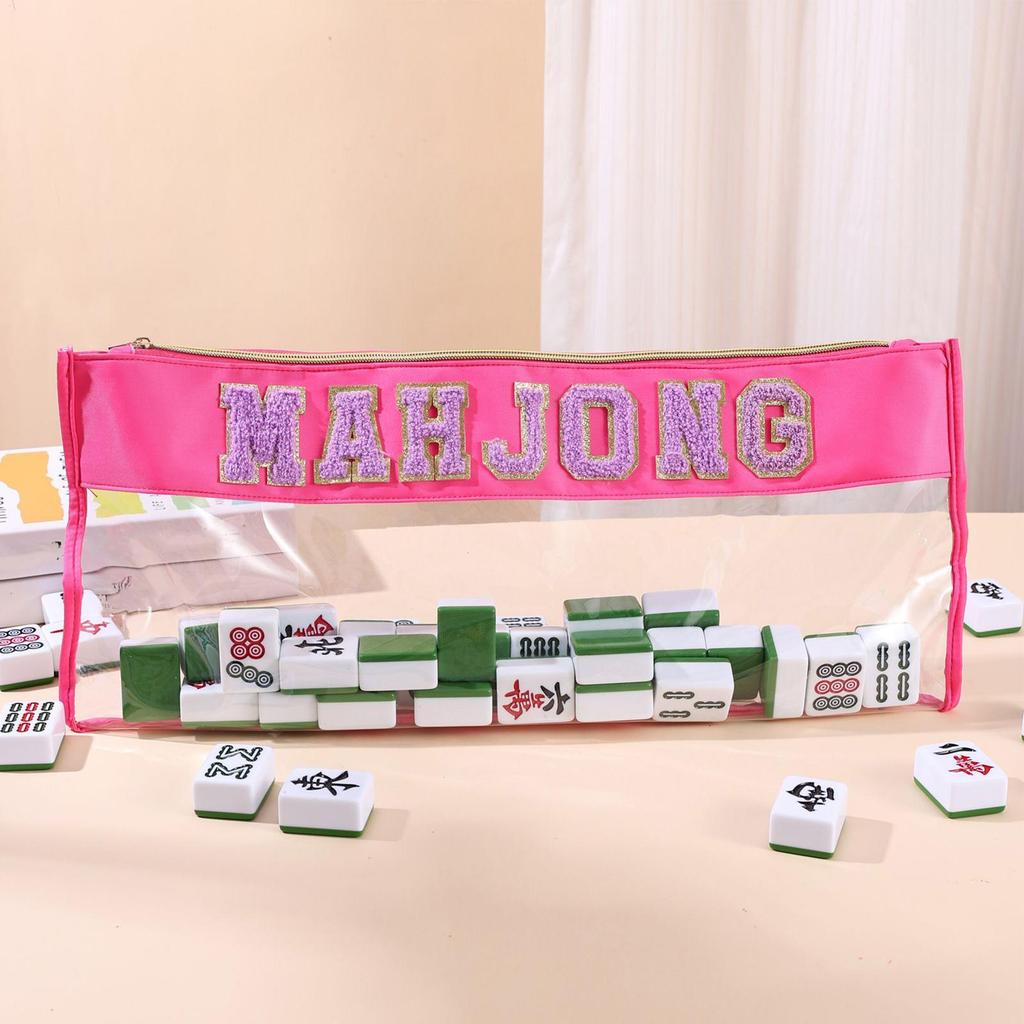 Mahjong Tile Bag Waterproof Large Mahjong Tile Holder Portable Organizer Case for Business Studio Home Travel Adults Teens