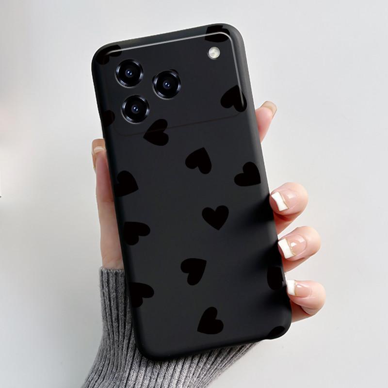 For ZTE Blade A76 4G /ZTE Blade A36 Case Cute Love Rabbit Cartoon Black Soft Silicone Protect Cover For ZTE A76 A36 Phone Casing