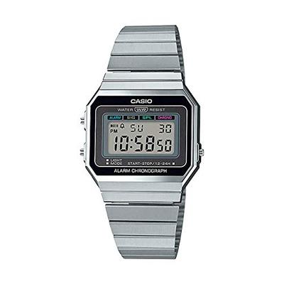 Standard A700W-1A Watch for Men, Women, and Kids, Boys and Girls, Digital, Date Display, Black and Silver, Overseas Model [Parallel Import]