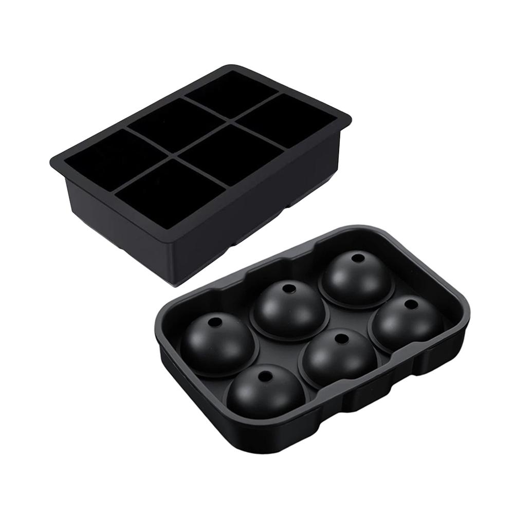 Ice Cube Trays Silicone Sphere Ball Maker with Lid for Whiskey and Cocktails Bourbon Reusable and BPA Free