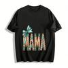 Western Turquoise Leopard Print MAMA Casual T-Shirt Pure Cotton T-shirt
