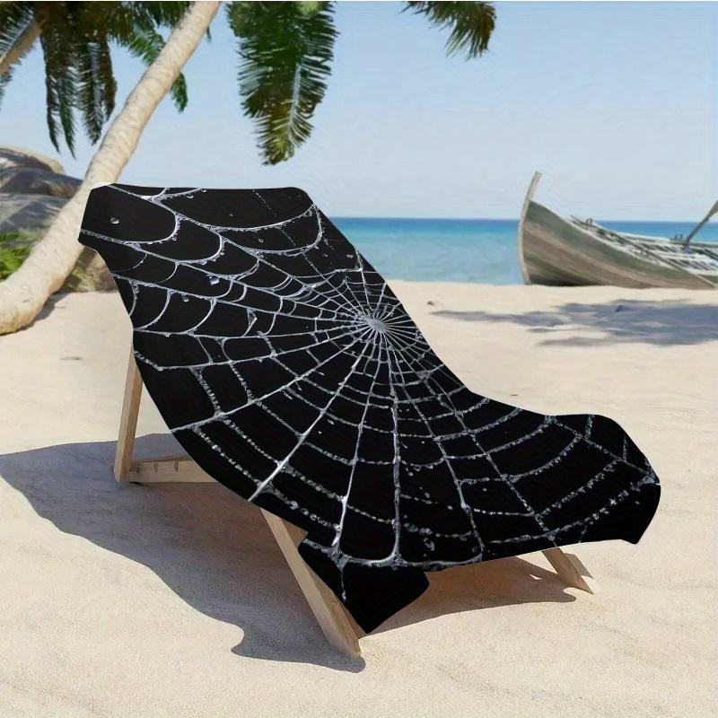 Gothic Spider Web Beach Towel, Quick Dry Super Absorbent Soft Lightweight Microfiber Blanket for Beach Outdoor Camping