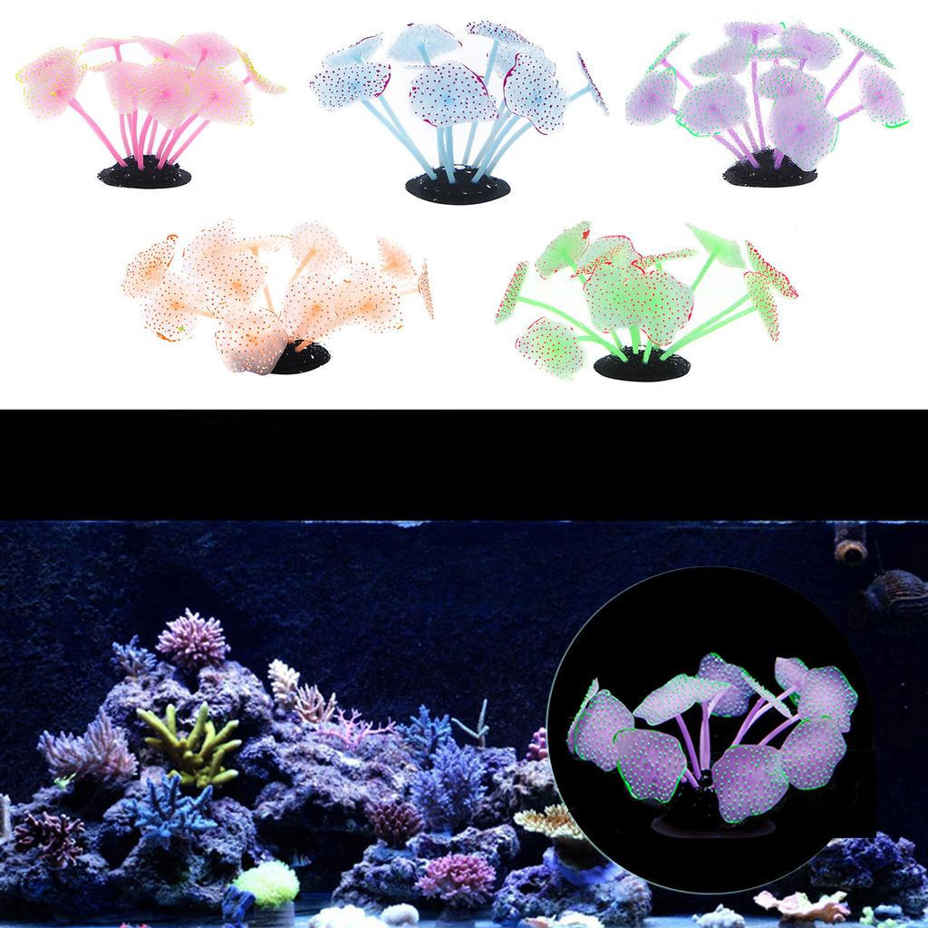Artificial Colorful Water Plant Glow In Dark Aquarium Decors Landscape for Beautify Aquarium Landscaping Appearance