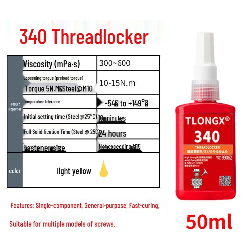 243 Screw Glue: Medium-High Strength Threadlocker and High Temp Resistant Sealant