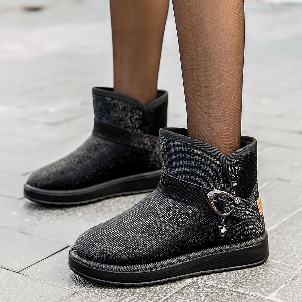 Women's Winter Padded Thickened Snow Boots PU Leather Warm Boots