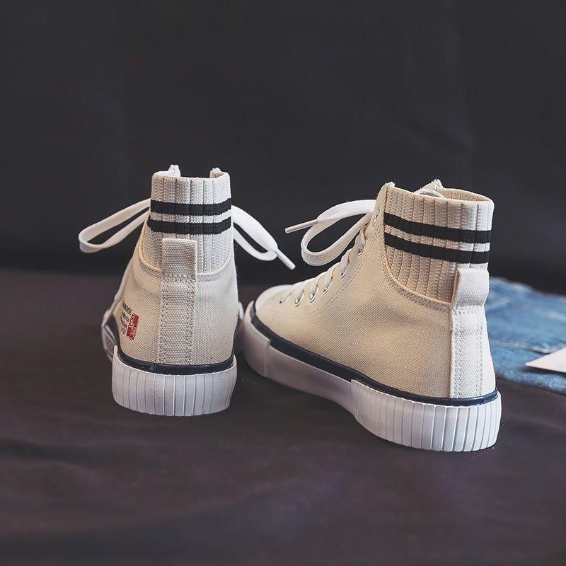 High-top Canvas Shoes for Women Korean Version Platform Shoes Spring Versatile Casual Shoes
