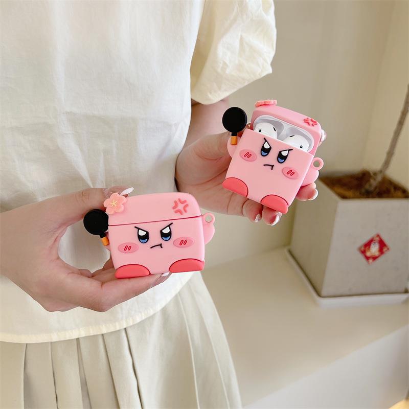 Wütender Stern Kirby AirPods 4. Generation Silikon-Schutzhülle ist geeignet für Apple Bluetooth-Headset Weiche Hülle pro2 3. Generation