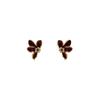 Autumn And Winter Oil Drip Diamond Flower Stud Earrings, French Retro Hong Kong Style Burgundy Round Earrings, Simple Ear Buckles