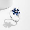 MODIAN 925 Silver Exquisite Flowers Finger Rings Royal Blue Water Drop Luxury Ring For Women Aniversary Fine Jewelry