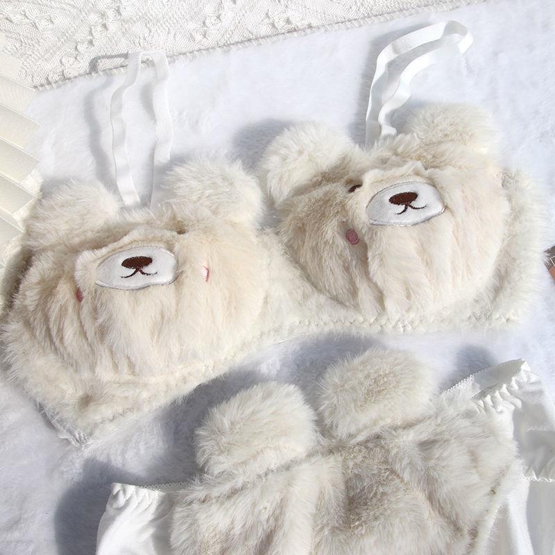 Lustiges Katzen BH-Set - Plüsch Unterwäsche, Weich, Verstellbar