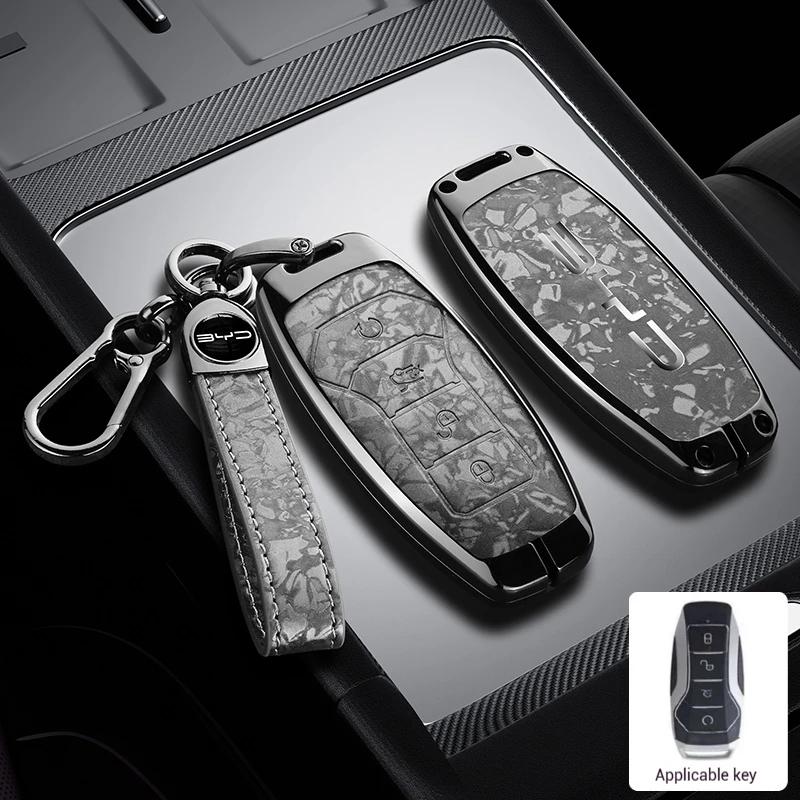 Interior Mouldings Zinc Alloy Car Remote Key Case Cover Shell Fob For BYD Song Plus Atto 3 Han EV Tang DM Qin Seal Dolphin Keych