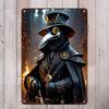 Steam Punk Plague Doctor Iron Metal Sign Vintage Art Deco   for Bedroom Man Cave Garage