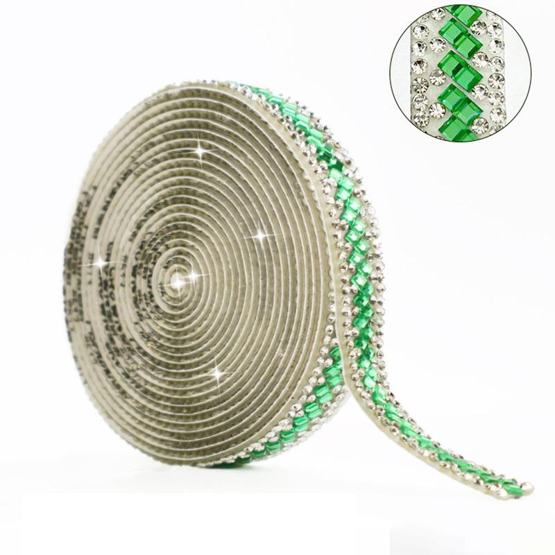 3Yards/Roll Embellishments Sparkling Rhinestone Tape Dresses Decoration Glass DIY Bag & Box Jewelry Making Parts Crystal Ribbon