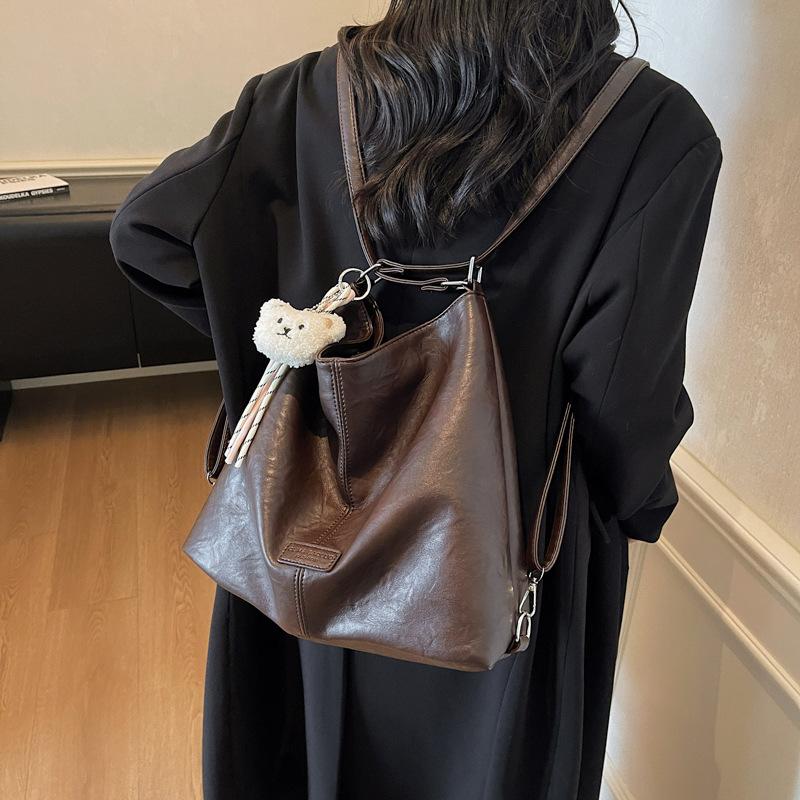 Vintage Shoulder Bag Soft Leather Women's Large Capacity Tote Bag