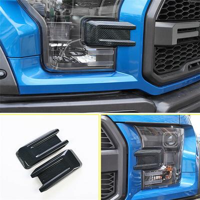 Für Ford F150 F-150 2015-2019 Scheinwerfer-Augenlid-Zierleiste in Carbonfaser-Farbe