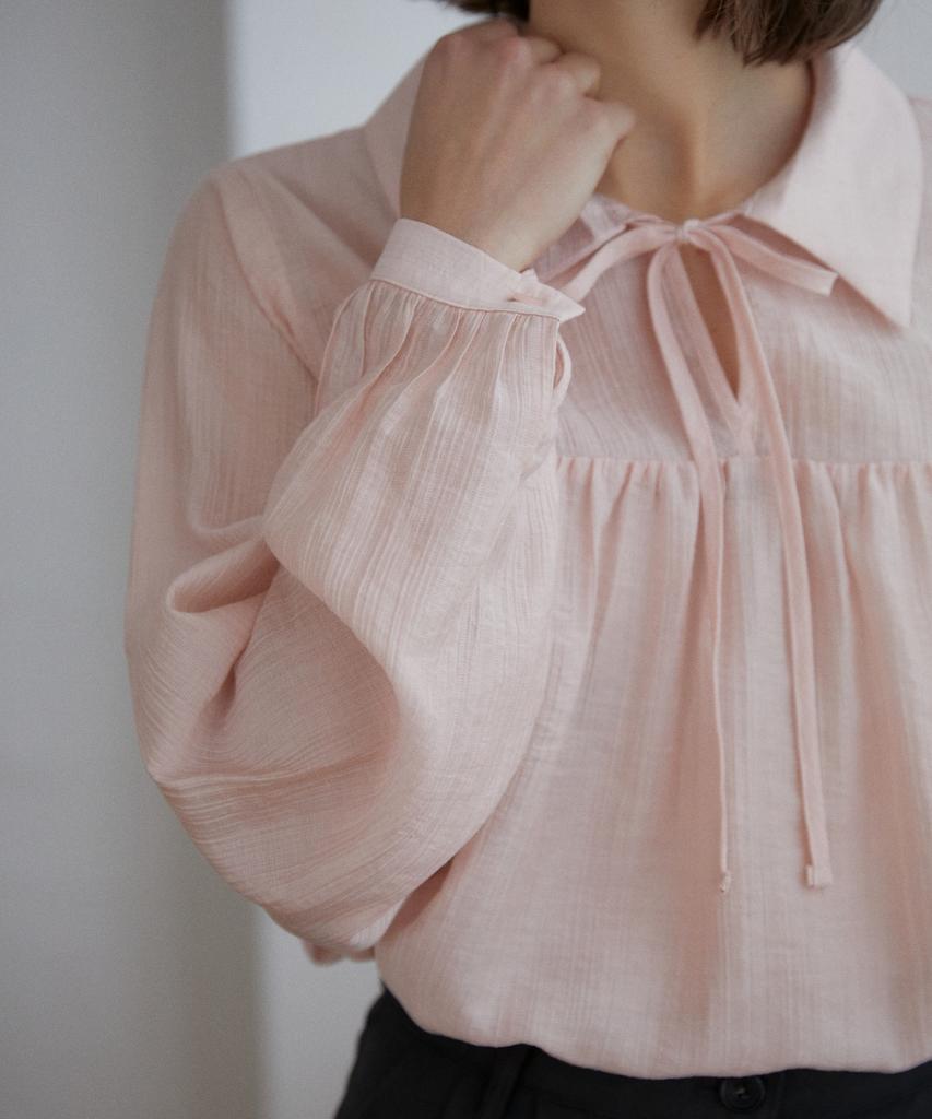 WIOE Sally Ribbon Blouse_Pink