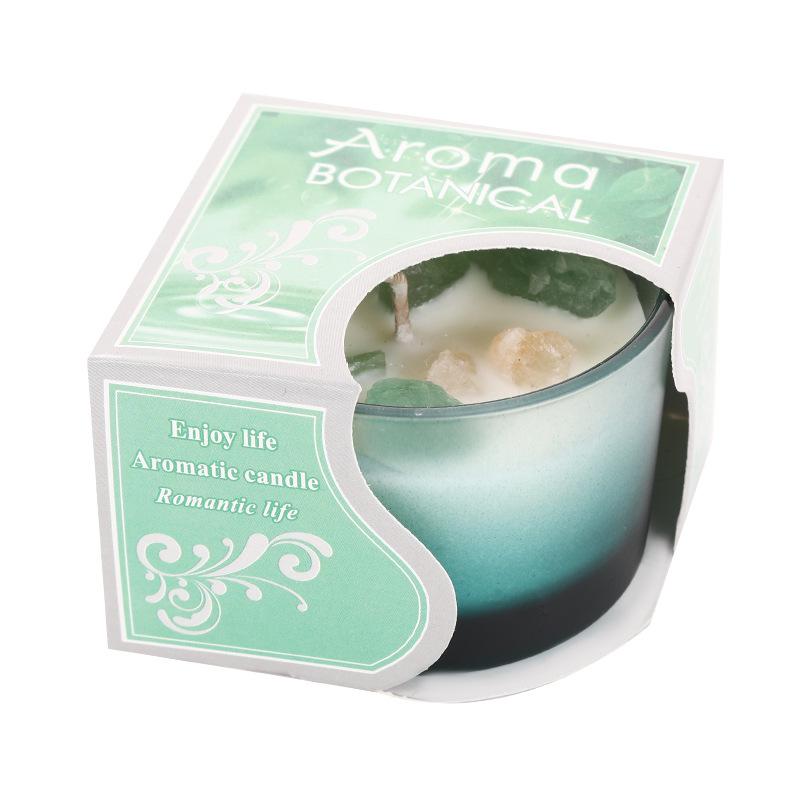 

Цветной стеклянный стакан Кристаллическая ароматерапевтическая свеча из соевого воска Домашний аромат Украшения Свадебный сувенир Coffee-Sandalwood