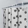 Black Paw Print Shower Curtain Home Decor Bathroom Liner For Cats Pet Lovers