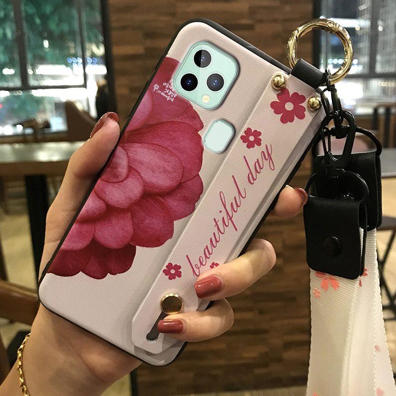 Shockproof Fashion Design Phone Case For Oukitel C22 Durable Protective Dirt-resistant Waterproof Lanyard Soft case Ring