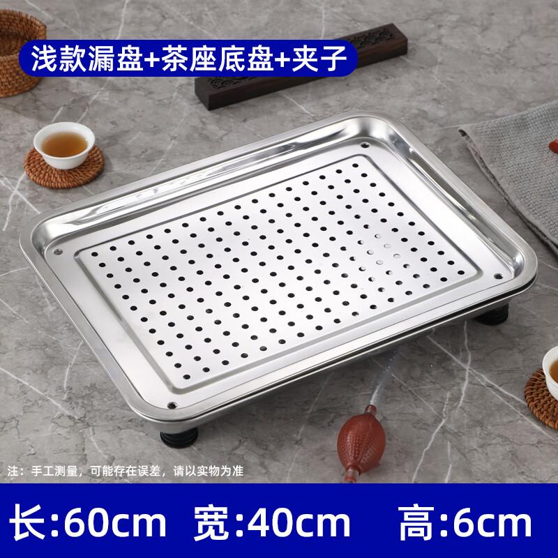NaiDuo Stainless Steel Embedded Tea Tray with Drain