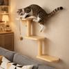 3-Level Wall Mounted Cat Tree Space Saving Cat Climbing Ladder Durable Cat Perch  Indoor Use