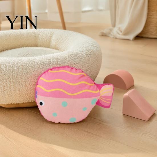 Bite Resistant Cat Plush Catnip Fish Toy, Interactive Stuffed Toy with Crinkle Chew Kick Toys for Cats Sound, Soft Kicker Indoor Cats, Kittens Anxiety