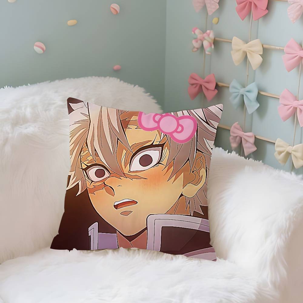 Cute SShinazugawa SanemiS Case Plush Fabric Soft Pillowcase Double Sided Print Cushion Cover Household Gifts