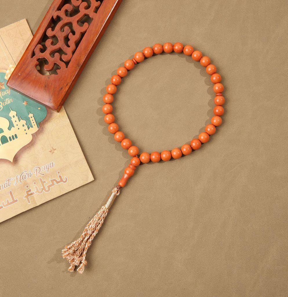 Muslim Rosary Imitation Coral Tasbih Bracelet with 33 Beads