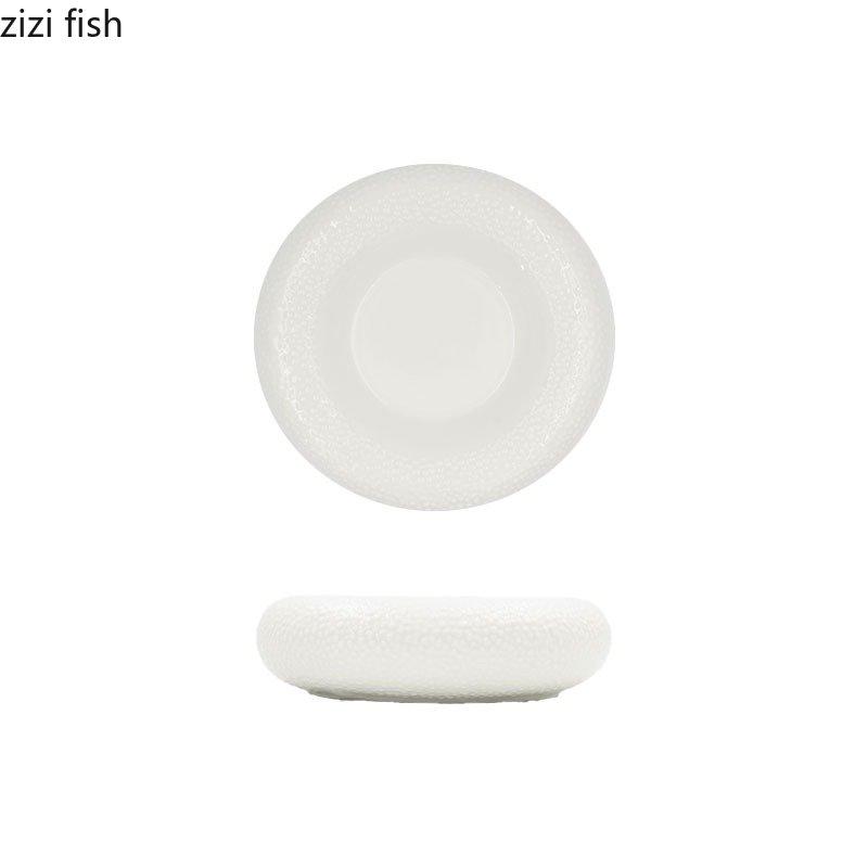 Ceramic Dinner Plate Creative Irregular Texture Thick Soup Plate Insulation Plate Dessert Plates Pasta Plates Home Tableware