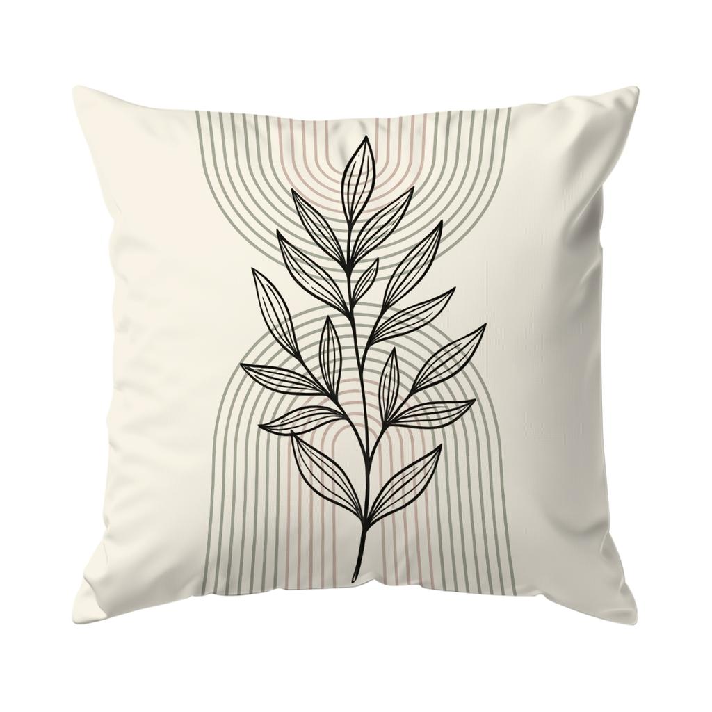 Pcs Bohemianstyle Leaf Pattern Design Decoration Single Sided Printed Cushion Coverfor Home Decoration