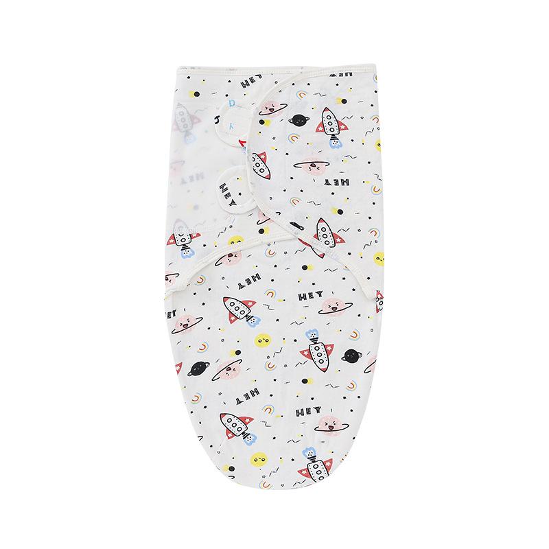 Newborn Cotton Baby Swaddle Sleeping Bag Soft Breathable Anti-Kick Cartoon Pattern Nordic Style for Spring/Summer/Autumn