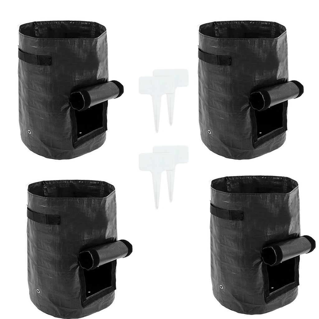 4/2PCS Potato Grow Bag Reusable Gardening Plant Vegetables Growing Bags Planter Container 10 Gallon Pe Fabrics 19.7×13.8 In