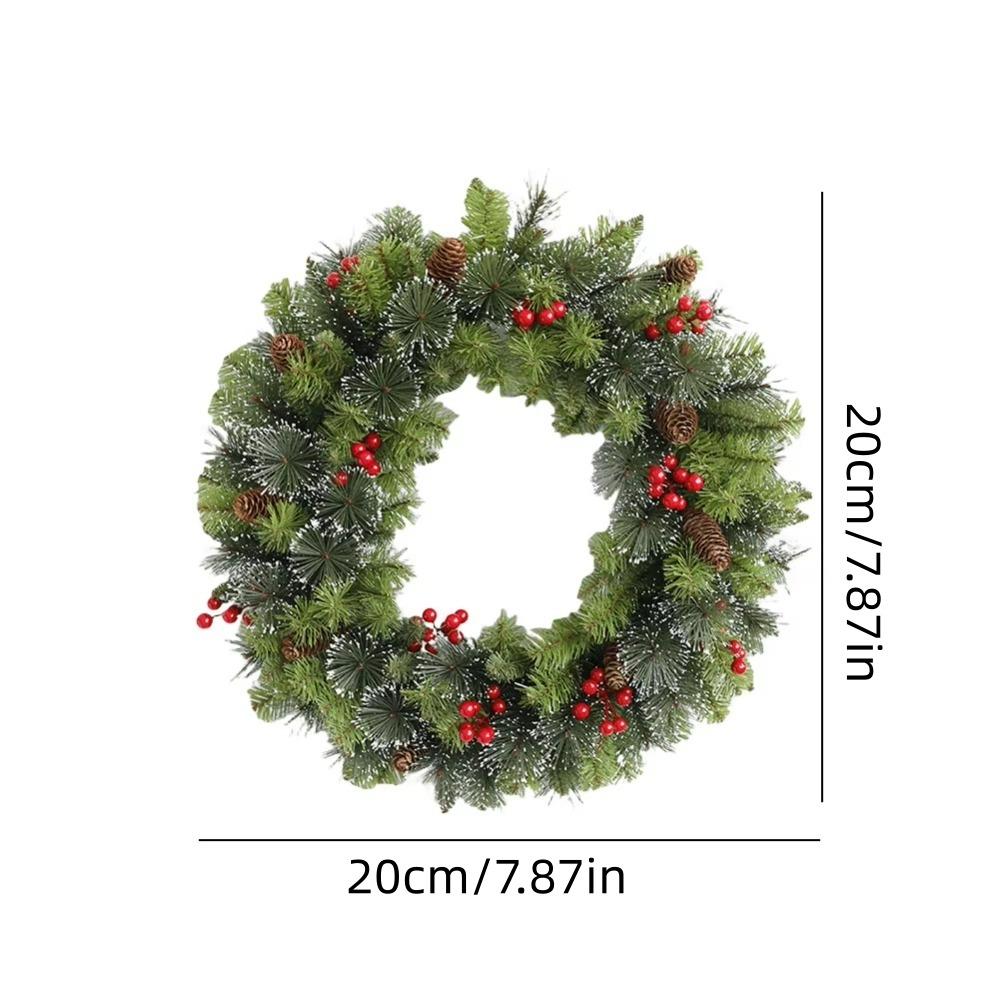 With Pinecone and Berry Xmas Wreath Gifts Christmas Table Decoration  For Door Window Fireplace