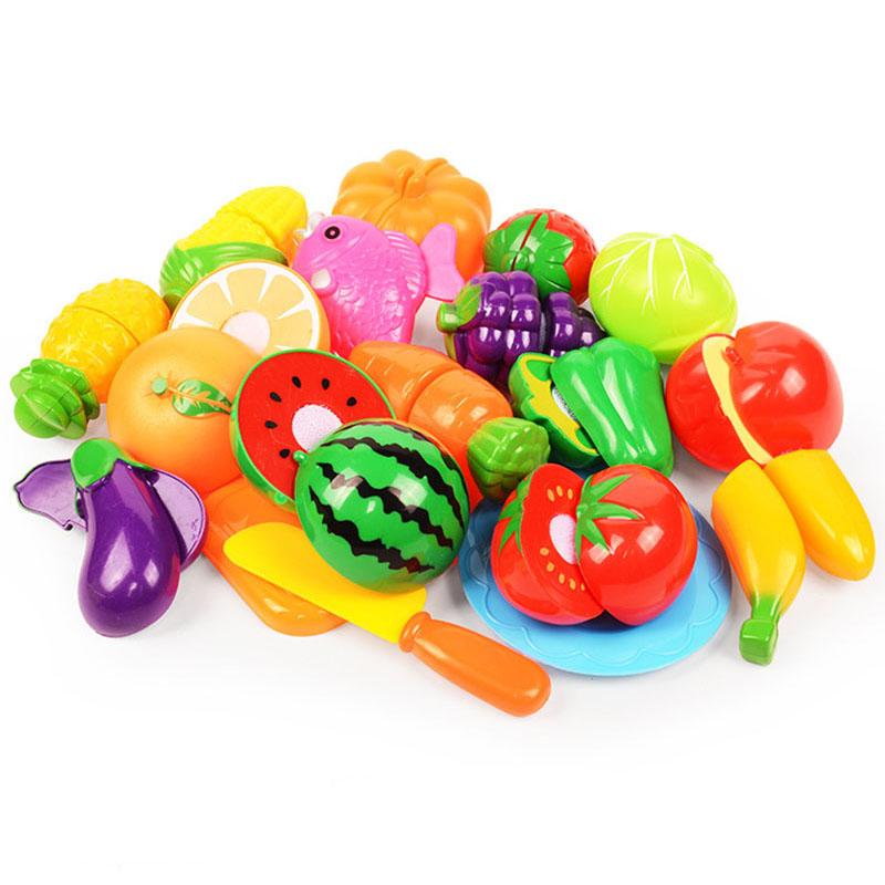 Children Pretend Play Food Toys for Kids Kitchen Vegetable Playset Cut Fruit Vegetables Toy Toddler Birthday Christmas Gift Toys