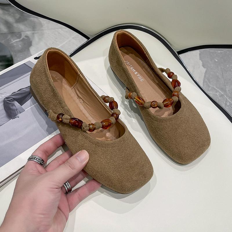 Fashion Flats Women Shoes Beaded Square Toe Loafers Shoes Casual Sport Sandals 2025 Trend New Summer Sneakers Elegant Walking Zapatos