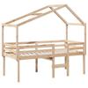 VidaXL Lit haut avec toit 90x200 cm bois de pin massif, lit, cadre de lit, lit mezzanine, meuble de chambre à coucher, 3282052