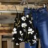 Women's Floral Print Strapless Tube Top Sleeveless Double Layer Cami