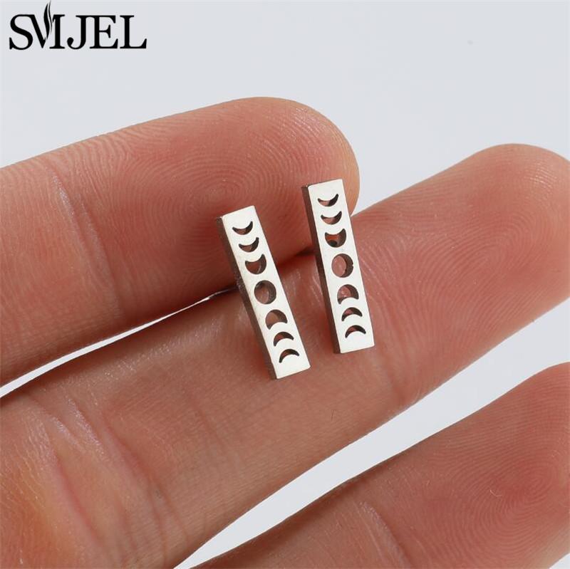 2026 Stainless Steel Geometric Stud Earrings for Women Star Sun Moon Earings Fashion Jewelry Angel Wing Ghost Ear Pendientes