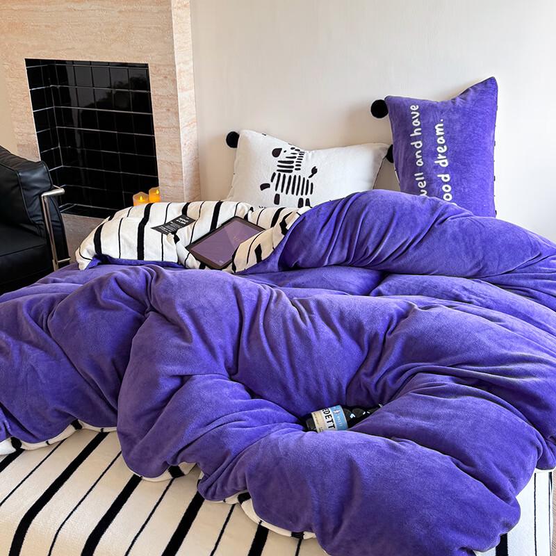 OEING Winter Thickened Milk Velvet Bedding Set