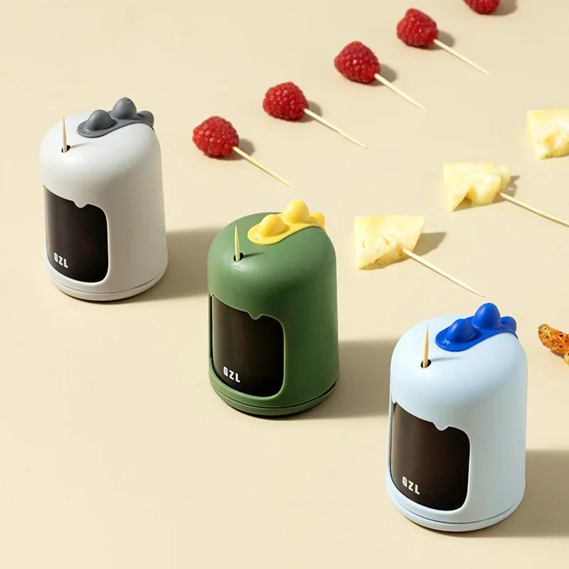 Creative Dinosaur Toothpick Box Toothpicks Holder Dispenser Tooth Pick Holder Pop-Up Automatic Dispenser Toothpick Storage Box