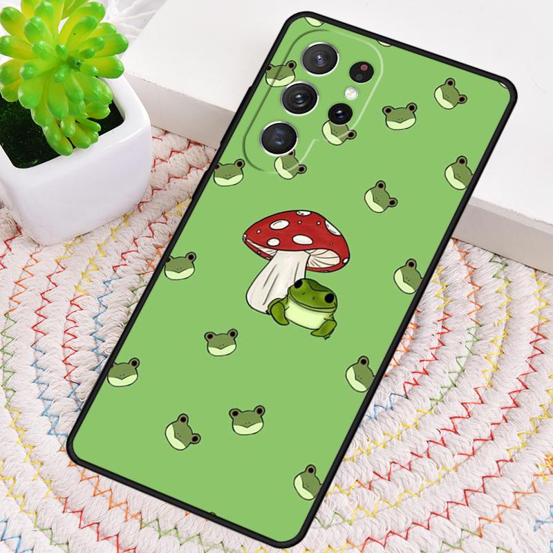 

Kawaii Frog Mushroom Silicone Phone Case For Samsung Galaxy note 10 pro S26 S25 S24 S23 S22 S21 Plus S25Ultra Capa Cover Galaxy S23 Ultra