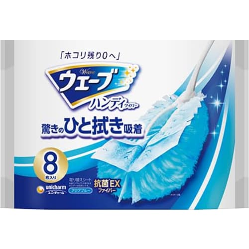 [Set with Storage Case] ??Wave Handy Wiper Replacement Wipers, 8 Wiper Sheets x 2 Packs + Storage Case, Main Unit, 1 Wiper Sheet, White [Cleaning Tool